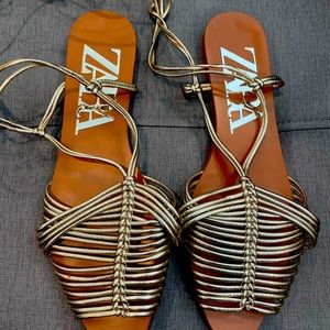 Zara strappy flat sandals